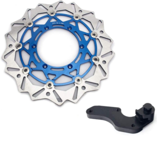 320mm Oversize Blue Brake Disc Caliper Bracket Yamaha YZ450F 2008-2015 Supermotard